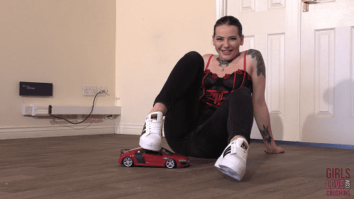 Tiana 9 - I crush and spit on your favourite Toy Car (Close-up)